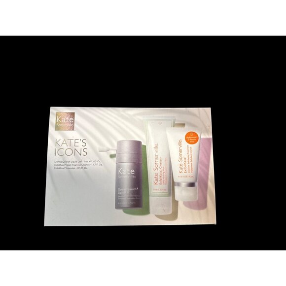 Kate Somerville Kate's Icons 3-Piece Skin Care Set DermalQuench ExfoliKate New - Picture 1 of 3
